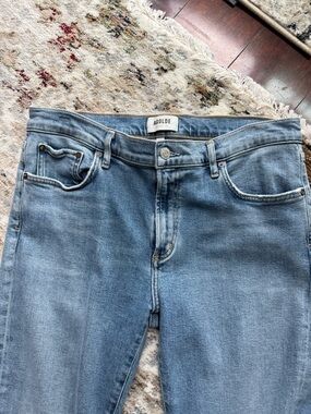Agolde Mid-Light Blue High-Rise Straight Jeans